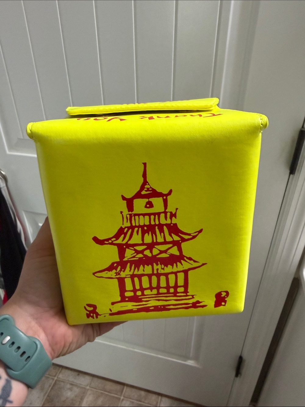 Yellow Pagoda Print Crossbody Bag - Bright Yellow